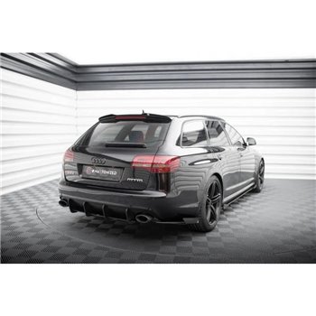 Maxton - Street Pro Lame Du Pare Chocs Arriere Audi RS6 Avant C6 Noir + Rabats Brillant 