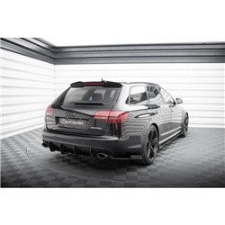 Maxton - Street Pro Lame Du Pare Chocs Arriere Audi RS6 Avant C6 Noir-Rouge + Rabats Brillant