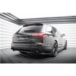 Maxton - Arriere Lame (avec une barre verticale) Audi RS6 Avant C6 Noir Brillant