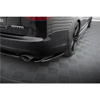 Maxton - Arriere Lame (avec une barre verticale) Audi RS6 Avant C6 Noir Brillant