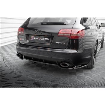 Maxton - Arriere Lame (avec une barre verticale) Audi RS6 Avant C6 Noir Brillant