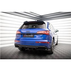 Maxton - Arriere Lame (avec une barre verticale) Audi Q5 S-Line SUV Mk2 Facelift Noir Brillant