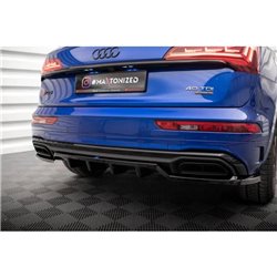 Maxton - Arriere Lame (avec une barre verticale) Audi Q5 S-Line SUV Mk2 Facelift Noir Brillant