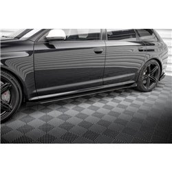 Maxton - Street Pro Rajouts Des Bas De Caisse Audi RS6 Avant C6 Noir + Rabats Brillant 