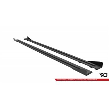 Maxton - Street Pro Rajouts Des Bas De Caisse Audi RS6 Avant C6 Noir + Rabats Brillant 