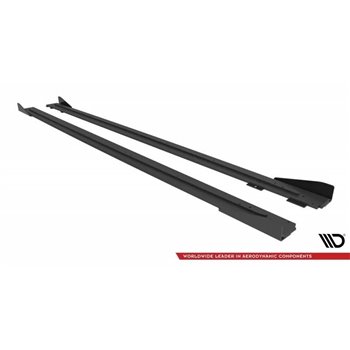 Maxton - Street Pro Rajouts Des Bas De Caisse Audi RS6 Avant C6 Noir + Rabats Brillant 