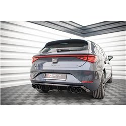Maxton - Rajout Du Pare-Chocs Arriere + Faux Pot D'échappement Seat Leon FR Hatchback Mk4 Noir Brillant \ Chrome