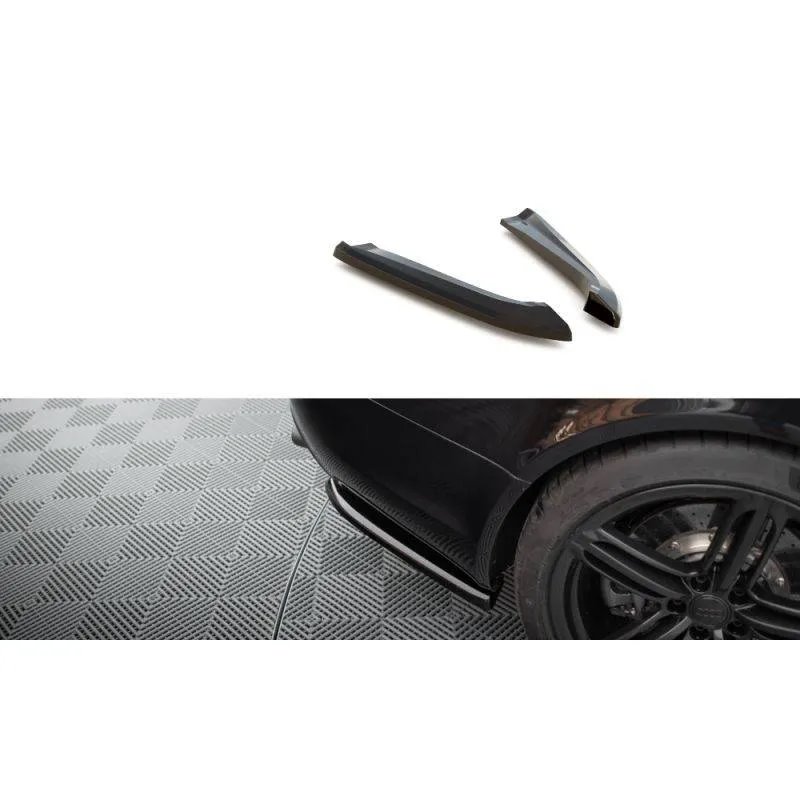 Maxton - Lames De Pare-Chocs Arrière Latérales Audi RS6 Avant C6 Noir Brillant