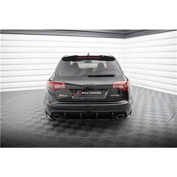 Maxton - Lames De Pare-Chocs Arrière Latérales Audi RS6 Avant C6 Noir Brillant