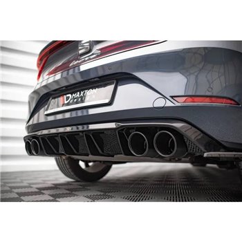 Maxton - Rajout Du Pare-Chocs Arriere + Faux Pot D'échappement Seat Leon FR Hatchback Mk4 Noir Brillant \ Noir