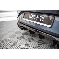 Maxton - Rajout Du Pare-Chocs Arriere + Faux Pot D'échappement Seat Leon FR Hatchback Mk4 Noir Brillant \ Noir