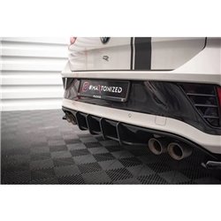 Maxton - Street Pro Central Diffuseur Arriere Volkswagen T-Roc R Mk1 Facelift Noir-Rouge