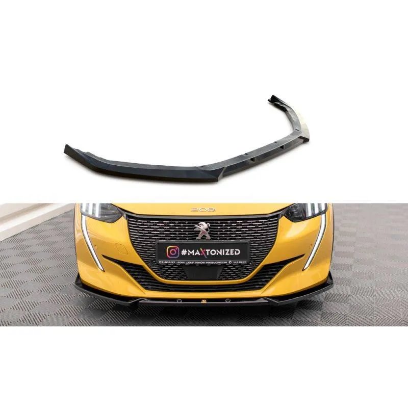 Maxton - Lame Du Pare-Chocs Avant V.1 Peugeot 208 GT Mk2 Noir Brillant