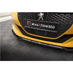 Maxton - Lame Du Pare-Chocs Avant V.1 Peugeot 208 GT Mk2 Noir Brillant