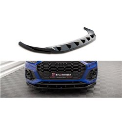 Maxton - Lame Du Pare-Chocs Avant V.2 Audi SQ5 / Q5 S-Line SUV / Sportback Mk2 Facelift Noir Brillant