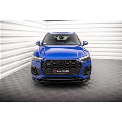 Maxton - Lame Du Pare-Chocs Avant V.2 Audi SQ5 / Q5 S-Line SUV / Sportback Mk2 Facelift Noir Brillant
