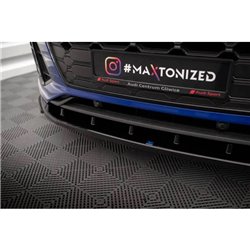 Maxton - Lame Du Pare-Chocs Avant V.2 Audi SQ5 / Q5 S-Line SUV / Sportback Mk2 Facelift Noir Brillant
