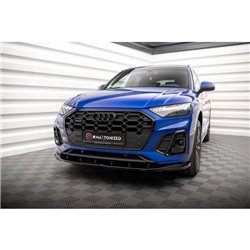 Maxton - Lame Du Pare-Chocs Avant V.2 Audi SQ5 / Q5 S-Line SUV / Sportback Mk2 Facelift Noir Brillant