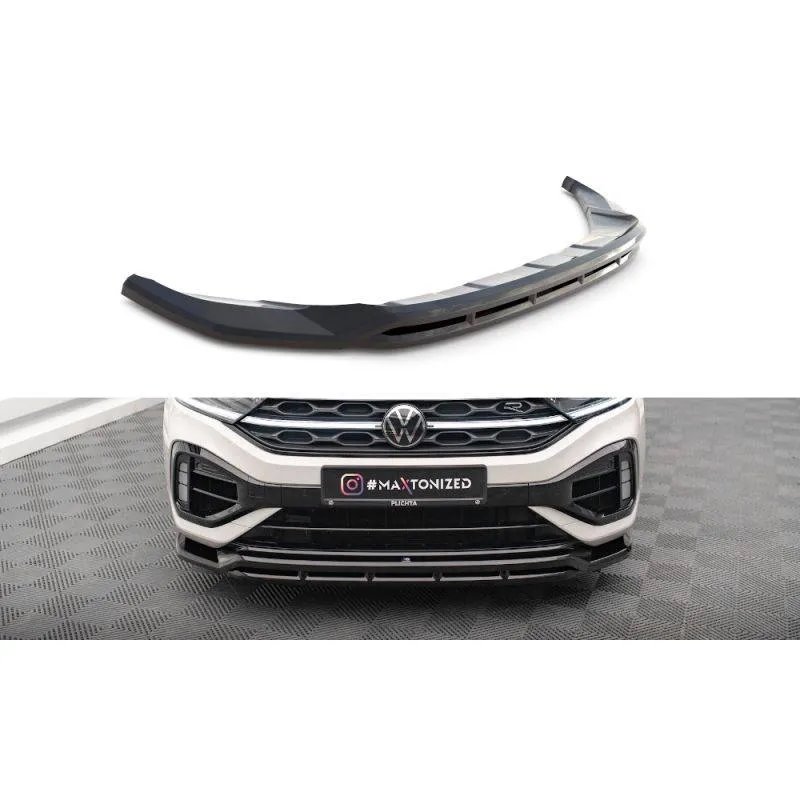 Maxton - Lame Du Pare-Chocs Avant V.1 Volkswagen T-Roc R / R-Line Mk1 Facelift Noir Brillant