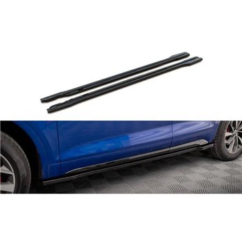 Maxton - Rajouts Des Bas De Caisse Audi SQ5 / Q5 S-Line SUV / Sportback Mk2 Facelift Noir Brillant