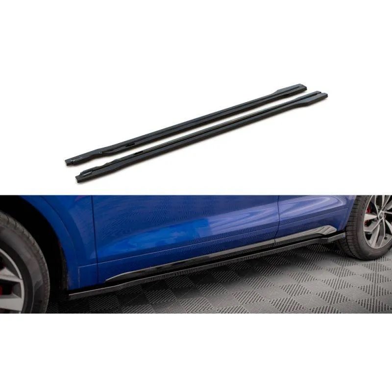 Maxton - Rajouts Des Bas De Caisse Audi SQ5 / Q5 S-Line SUV / Sportback Mk2 Facelift Noir Brillant
