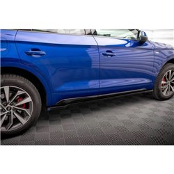 Maxton - Rajouts Des Bas De Caisse Audi SQ5 / Q5 S-Line SUV / Sportback Mk2 Facelift Noir Brillant