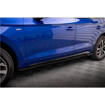 Maxton - Rajouts Des Bas De Caisse Audi SQ5 / Q5 S-Line SUV / Sportback Mk2 Facelift Noir Brillant