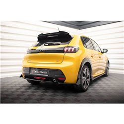 Maxton - Lames De Pare-Chocs Arrière Latérales V.1 + Ailerons Peugeot 208 GT Mk2 Noir Brillant