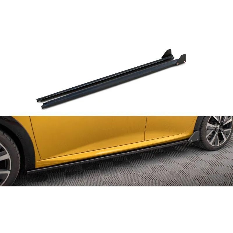 Maxton - Rajouts Des Bas De Caisse + Ailerons Peugeot 208 GT Mk2 Noir Brillant