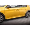 Maxton - Street Pro Rajouts Des Bas De Caisse Peugeot 208 GT Mk2 Noir-Rouge + Rabats Brillant