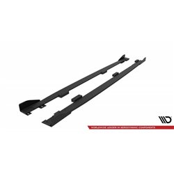 Maxton - Street Pro Rajouts Des Bas De Caisse Peugeot 208 GT Mk2 Noir-Rouge + Rabats Brillant