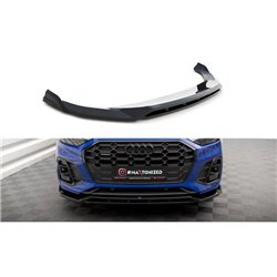 Maxton - Lame Du Pare-Chocs Avant V.1 Audi SQ5 / Q5 S-Line SUV / Sportback Mk2 Facelift Noir Brillant