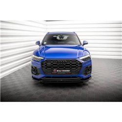 Maxton - Lame Du Pare-Chocs Avant V.1 Audi SQ5 / Q5 S-Line SUV / Sportback Mk2 Facelift Noir Brillant