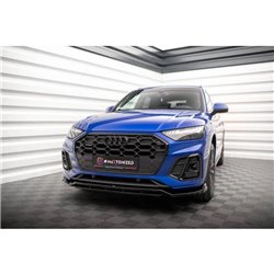 Maxton - Lame Du Pare-Chocs Avant V.1 Audi SQ5 / Q5 S-Line SUV / Sportback Mk2 Facelift Noir Brillant