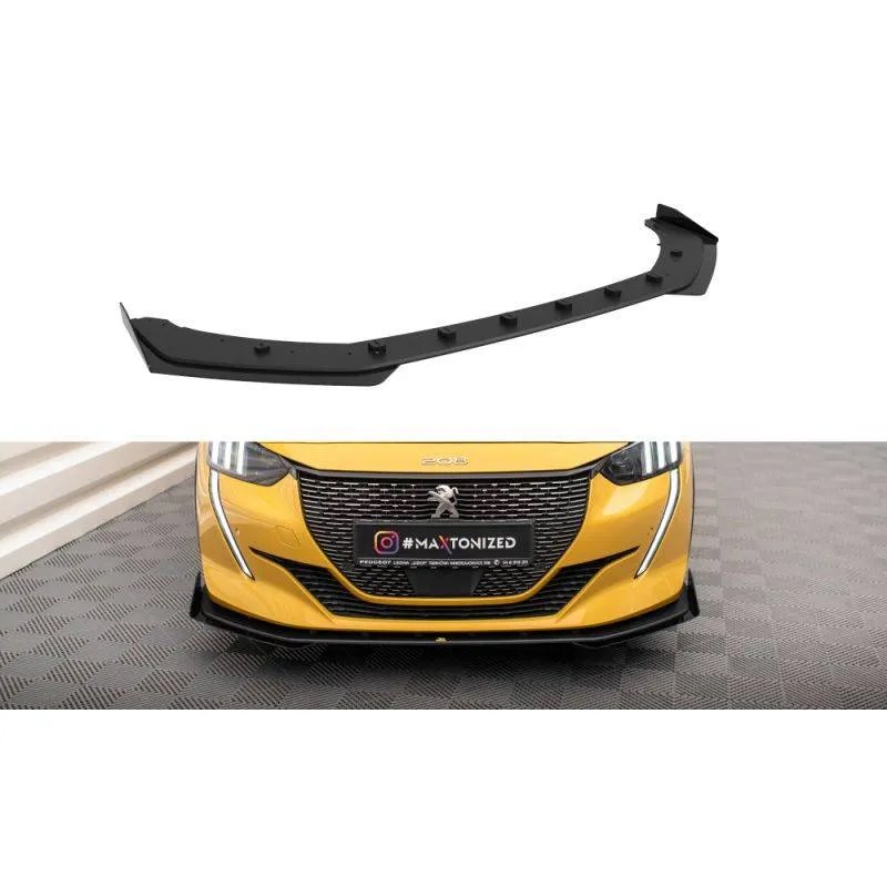 Maxton - Street Pro Lame Du Pare-Chocs Avant Peugeot 208 GT Mk2 Noir + Rabats Brillant