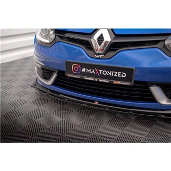 Maxton - Lame Du Pare-Chocs Avant Renault Megane GT Line Grandtour Mk3 Facelift Noir Brillant