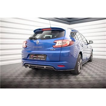 Maxton - Arriere Lame (avec une barre verticale) Renault Megane GT Line Grandtour Mk3 Facelift Noir Brillant
