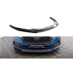 Maxton - Lame Du Pare-Chocs Avant V.2 Skoda Octavia Sportline Mk4 Noir Brillant