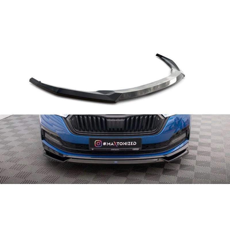Maxton - Lame Du Pare-Chocs Avant V.2 Skoda Octavia Sportline Mk4 Noir Brillant