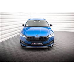 Maxton - Lame Du Pare-Chocs Avant V.2 Skoda Octavia Sportline Mk4 Noir Brillant