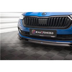 Maxton - Lame Du Pare-Chocs Avant V.2 Skoda Octavia Sportline Mk4 Noir Brillant