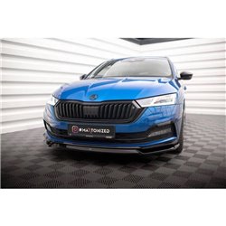 Maxton - Lame Du Pare-Chocs Avant V.2 Skoda Octavia Sportline Mk4 Noir Brillant