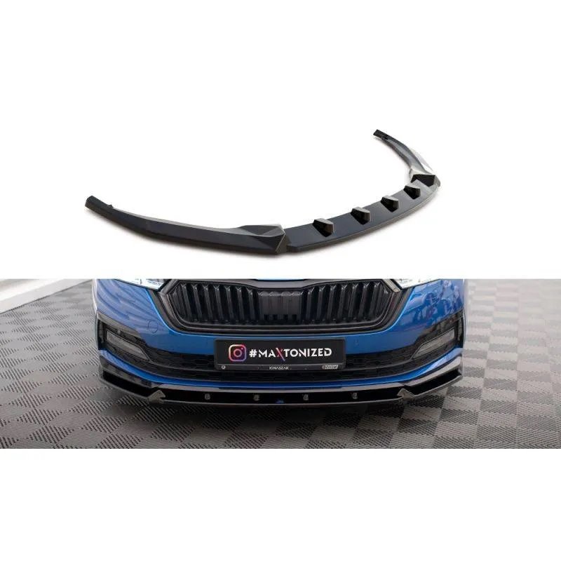 Maxton - Lame Du Pare-Chocs Avant V.1 Skoda Octavia Sportline Mk4 Noir Brillant