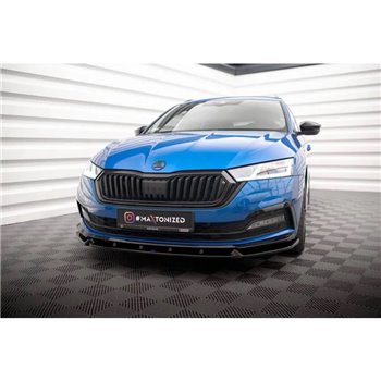 Maxton - Lame Du Pare-Chocs Avant V.1 Skoda Octavia Sportline Mk4 Noir Brillant