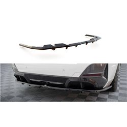 Maxton - Arriere Splitter (avec une barre verticale) V.1 BMW i4 M-Pack G26 Noir Brillant
