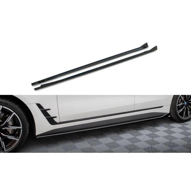 Maxton - Rajouts Des Bas De Caisse V.1 BMW i4 M-Pack G26 Noir Brillant