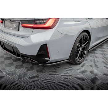 Maxton - Lames De Pare-Chocs Arrière Latérales BMW M340i G20 / G21 Facelift Noir Brillant