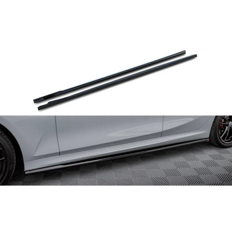 Maxton - Rajouts Des Bas De Caisse BMW 3 M340i / M-Pack G20 / G21 Facelift Noir Brillant