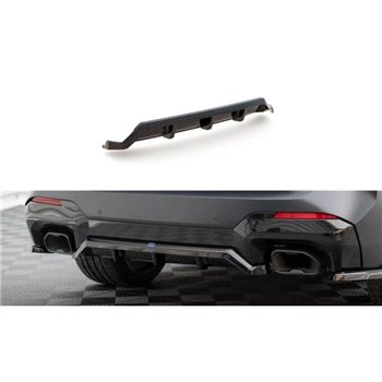 Maxton - Arriere Splitter (avec une barre verticale) BMW X3 M-Pack G01 Facelift Noir Brillant