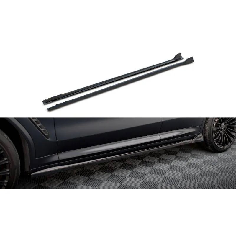 Maxton - Rajouts Des Bas De Caisse BMW X3 M-Pack G01 Facelift Noir Brillant